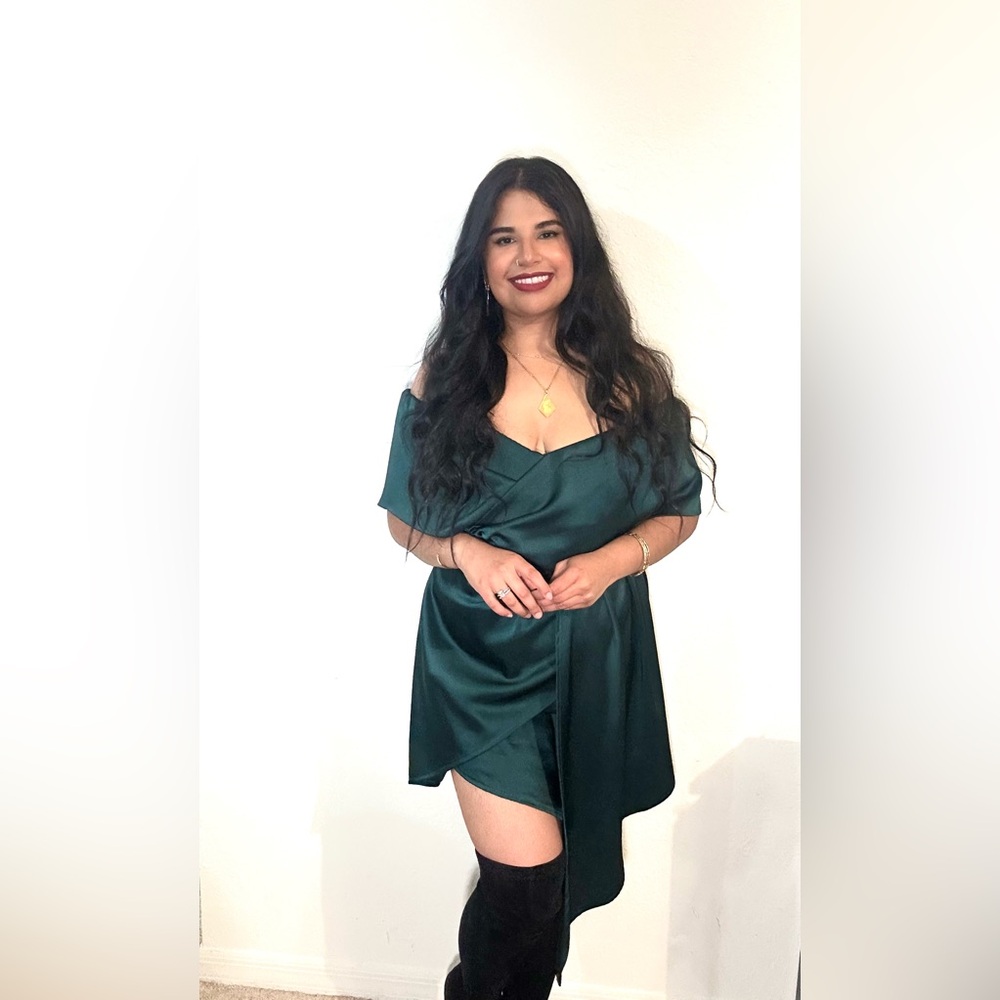 Lulu's Dark Green Mini Dress